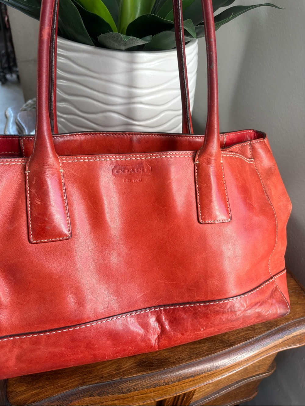 Coach orange Madeline Satchel shoulder bag - Picture 11 of 11